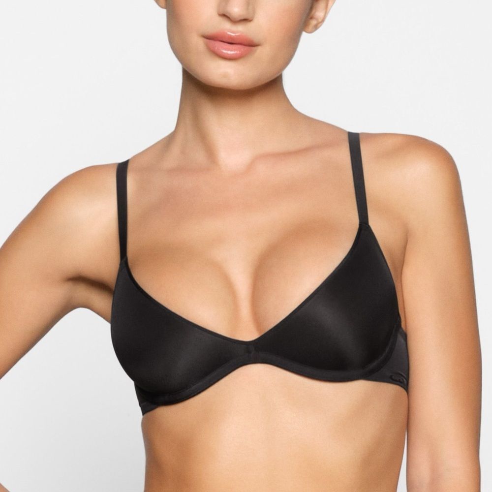 SKIMS Black Onyx Mesh Weightless Scoop Underwire Bra